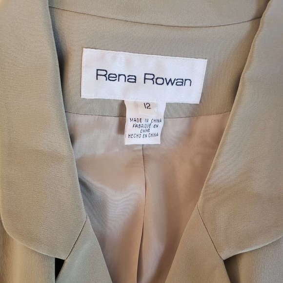 Vintage Rena Rowan Sage Suit Jacket and Skirt - Picture 2 of 7